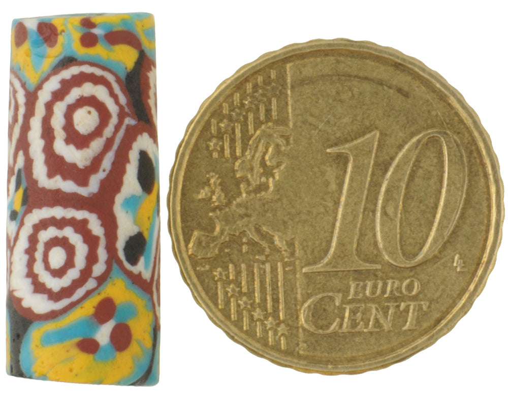 Seltene antike venezianische Millefiori-Mosaik-Glas-Handelsperle, 21 x 9 mm - alternative Ansicht