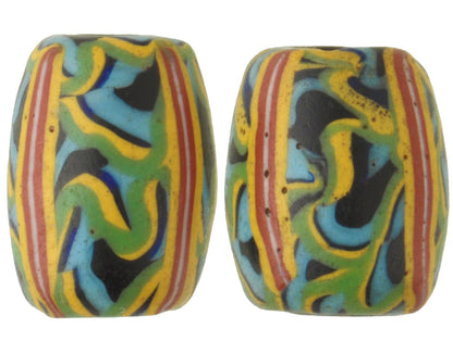 Rare Antique Venetian Lampwork Trade Beads - Fancy Wound Glass Beads - alternate view