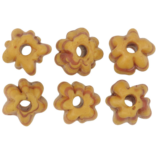 Antique Fancy Venetian Wound Lampwork Glass Trade Beads, 7-8Mm