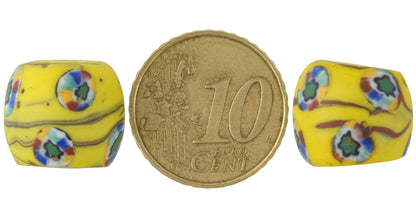 Seltene antike runde venezianische Millefiori-Mosaikperlen 15 x 13 mm, afrikanischer Handel - alternative Ansicht