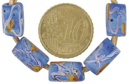 Antique Rectangular Fancy Venetian Wound Glass Trade Beads, African Trade - alternate view