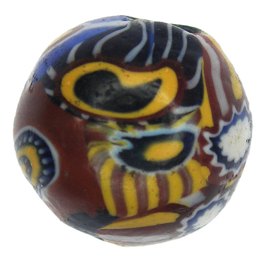 Rare round Millefiori Venetian Mosaic Glass Trade Bead SB-22363