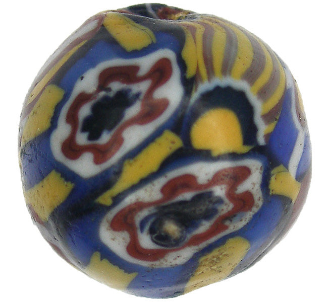 Rara perla rotonda in vetro mosaico veneziano Millefiori SB-22363