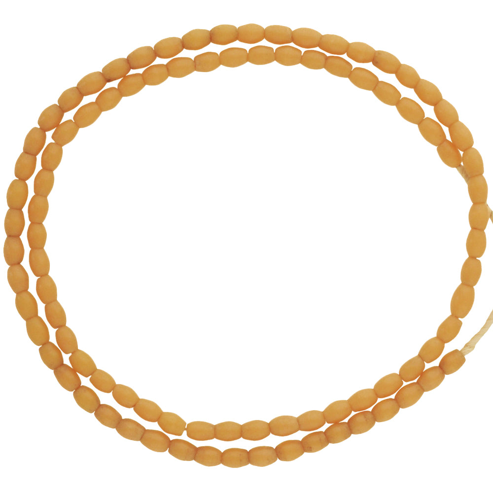 Vintage kleine ovale böhmische Glashandelsperlen, 5 mm, 25" Strang