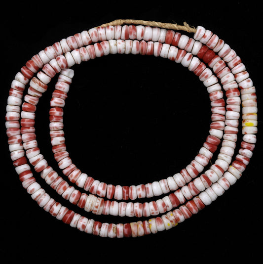 Simpatiche perle di vetro modellato ceco, vecchio filo abbinato, commercio africano SB-22146