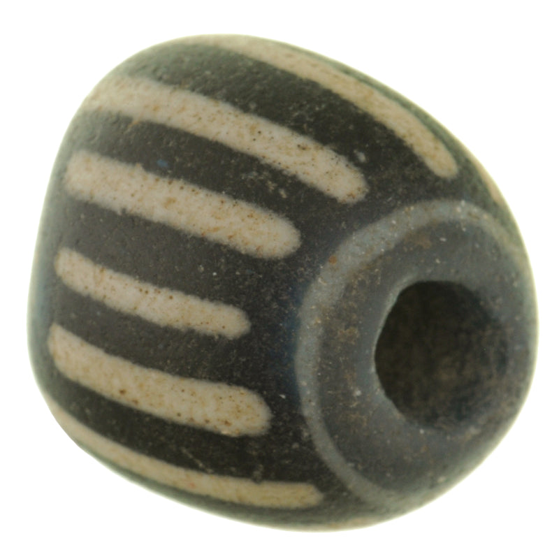 Seltene antike 3-lagige Chevron „Speo“ venezianische gezogene afrikanische Handelsperle aus Glas SB-27460