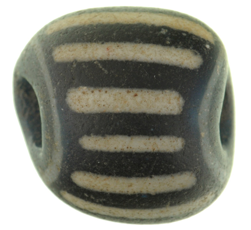 Seltene antike 3-lagige Chevron „Speo“ venezianische gezogene afrikanische Handelsperle aus Glas SB-27460