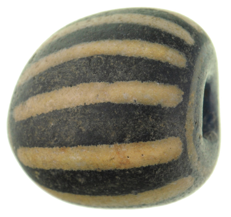 Seltene antike 3-lagige Chevron „Speo“ venezianische gezogene afrikanische Handelsperle aus Glas SB-27460