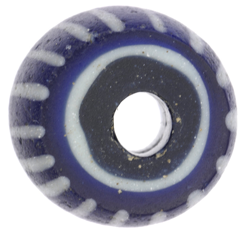 Seltene antike 3-lagige Chevron Speo venezianische gezogene afrikanische Handelsperle aus Glas SB-25553