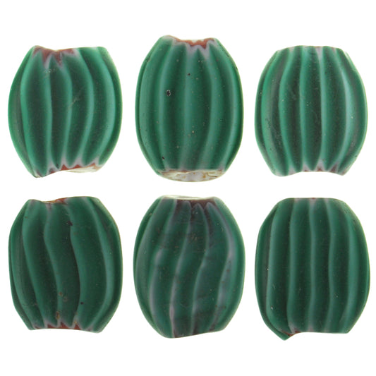 Παλιό Μεγάλο Μέγεθος Πίνακας 4 στρώσεων πράσινο Chevron Venetian Glass Beads African Trade SB-27903