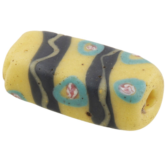 Antique Tabular Fancy Venetian Lampwork Glass Trade Bead 21Mm - African Trade