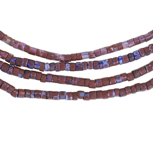 Αντιστοίχιση σπάνιων παλαιών μικροσκοπικών χάντρες Chevron Venetian Drawn Glass Trade Beads SB-26672