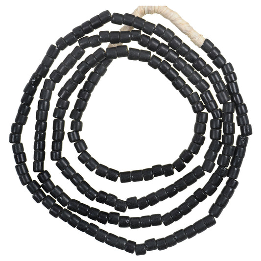 Ωραίο παλιό ασορτί σκέλος Μαύρες γυάλινες χάντρες από πλακάκι Βοημίας/Τσεχίας African Trade SB-26345