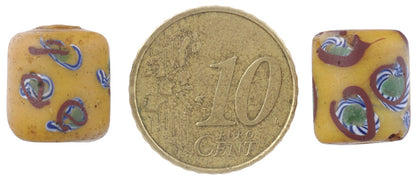 Antique Fancy Venetian Wound Glass Trade Beads Pair (13Mm) - close-up