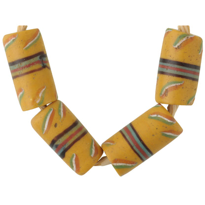 Antique Fancy Venetian Lampwork Glass Trade Beads, 18X9Mm, African Trade