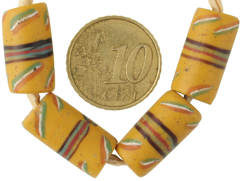 Antique Fancy Venetian Lampwork Glass Trade Beads, 18X9Mm, African Trade - alternate view