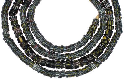 Simpatiche perle commerciali in vetro veneziano con giacca gialla Chevron nera da 4-L SB-20866