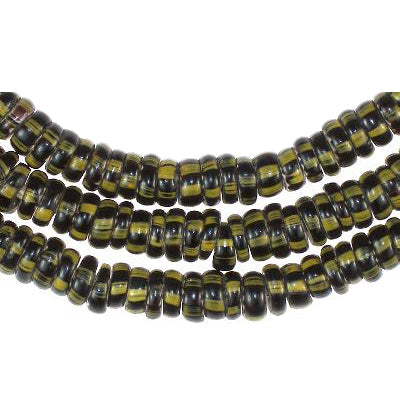 Simpatiche perline in vetro veneziano Chevron nero da 4 L SB-20382