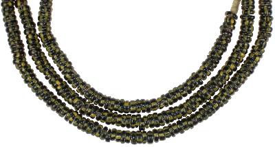 Schöne alte 4-L schwarze Chevron Venetian Glass Trade Beads SB-20382