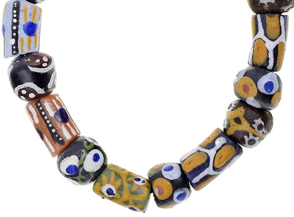 African Recycled glass beads Krobo Ghana ethnic tribal bracelet - Tribalgh