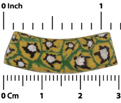 Antique Rectangular Elbow Millefiori Venetian Mosaic Glass Trade Bead - alternate view