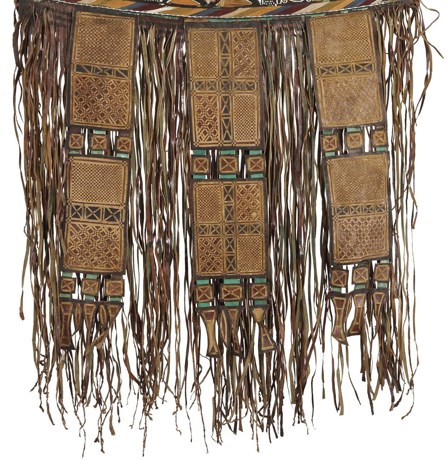 Alte afrikanische Tuareg-Kamelledertasche aus Niger Peul Fula Art – verbesserte Texturansicht