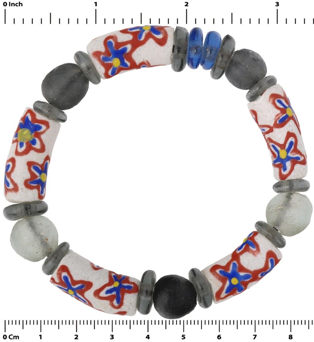 Perle di vetro riciclate africane Gioielli bracciale etnico Ghana - Tribalgh