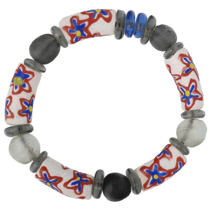 African Recycled glass beads Ghana ethnic bracelet jewelry - Tribalgh