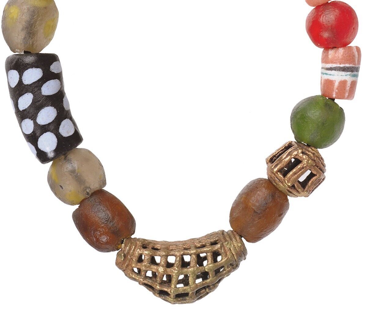 Bracciale africano con perle di vetro dal Ghana, arte fatta a mano - Tribalgh