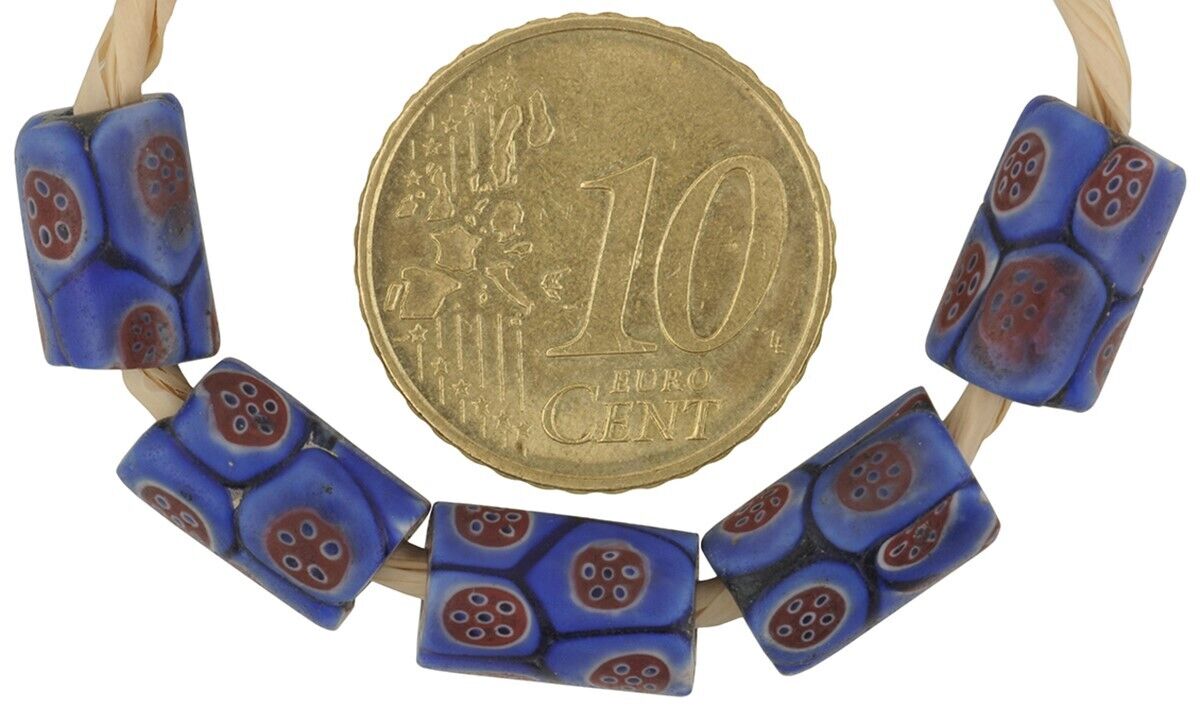 Venetian antique beads Millefiori Murano glass mosaic African trade - Tribalgh