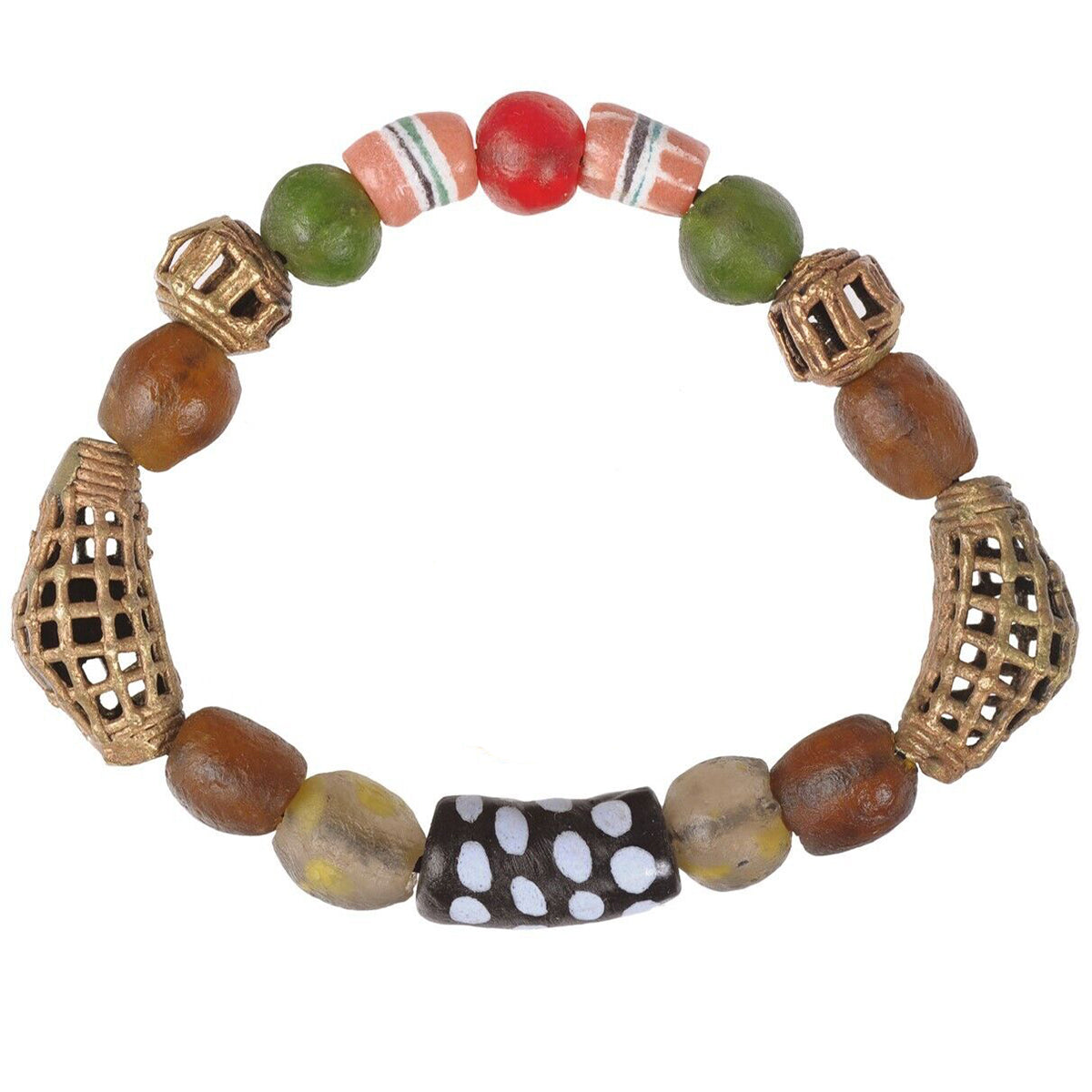 Glass beads African bracelet from Ghana handmade art - Tribalgh