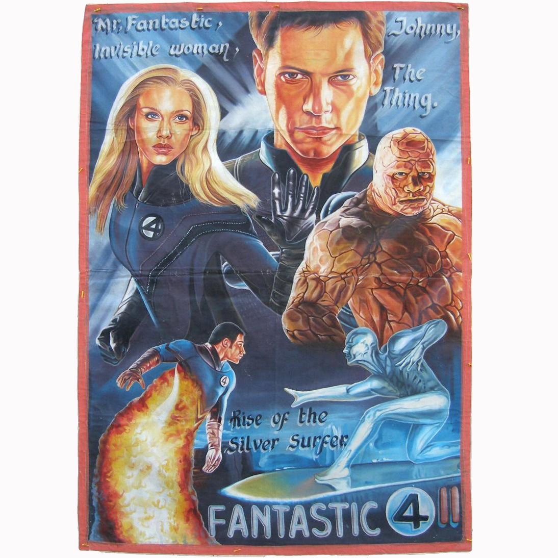 Fantastisches Four II-Filmplakat, handgemalt in Ghana für Kinokunst