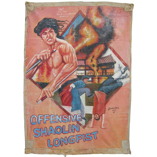 Гана Плакаты фильмов OFFENSIVE SHAOLIN LONGFIST ручная роспись африканского искусства SD-14715