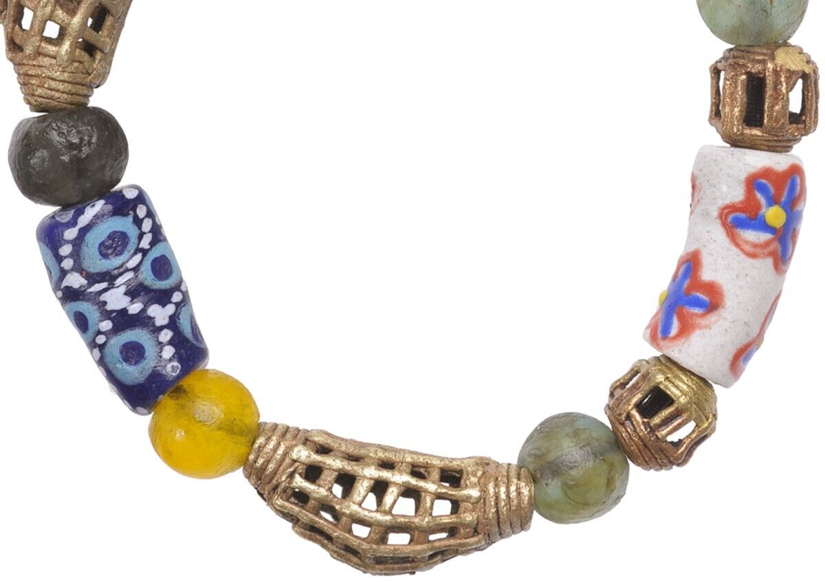 Bracelet perles de verre laiton fait main Bijoux africains - Tribalgh