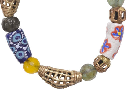 Handgemachte Perlen Glas Messing Armband Afrikanischer Schmuck - Tribalgh