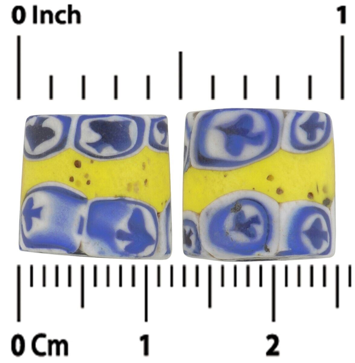 Редкие африканские бусины старые венецианские стеклянные бусины Миллефиори пара пиковый туз - Tribalgh