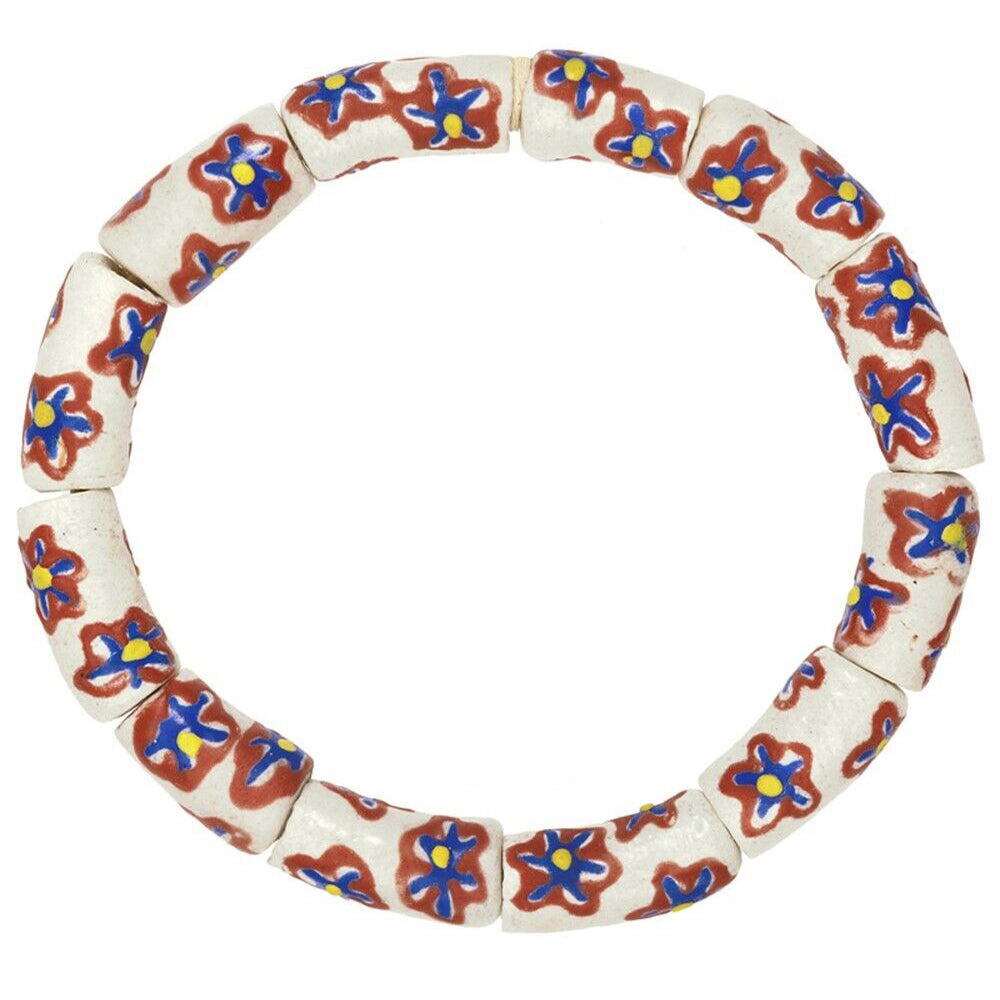 African recycled glass powder beads handmade ethnic jewelry bracelet - Tribalgh