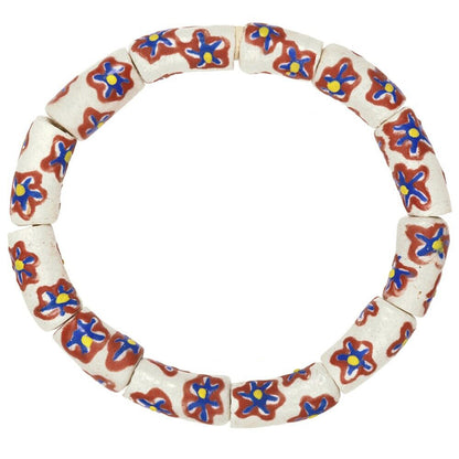 Afrikanisches Armband aus recycelten Glaspulverperlen, handgefertigt, ethnischer Schmuck - Tribalgh