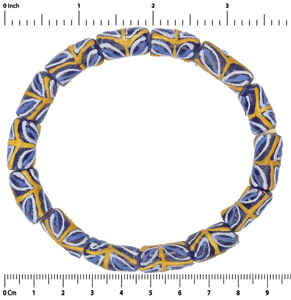 African trade beads powder glass handmade tribal jewelry bracelet - Tribalgh