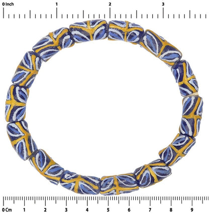 Afrikanische Handelsperlen Pulverglas handgefertigtes Stammes-Schmuckarmband - Tribalgh