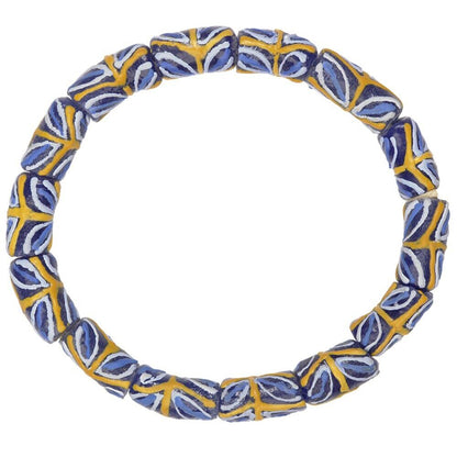 Afrikanische Handelsperlen Pulverglas handgefertigtes Stammes-Schmuckarmband - Tribalgh