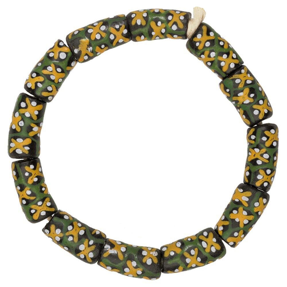 Glass Trade Beads African glass beads Krobo Ghana bracelet - Tribalgh
