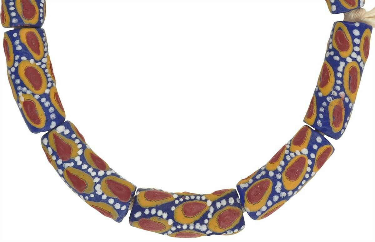 African beads Krobo recycled glass powder handmade bracelet Ghana - Tribalgh