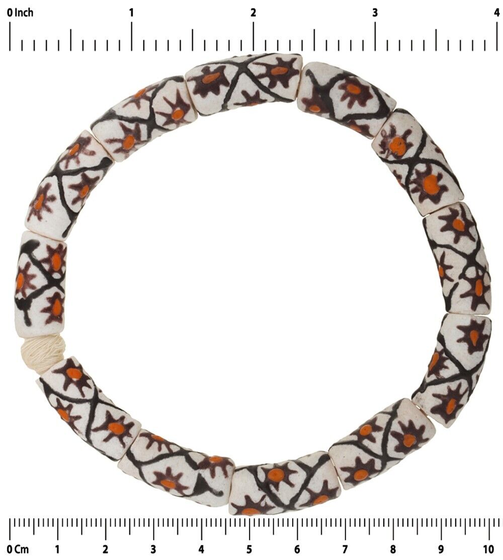 Handgemachte afrikanische Perlen aus recyceltem Glaspulver Krobo Ghana Armband - Tribalgh