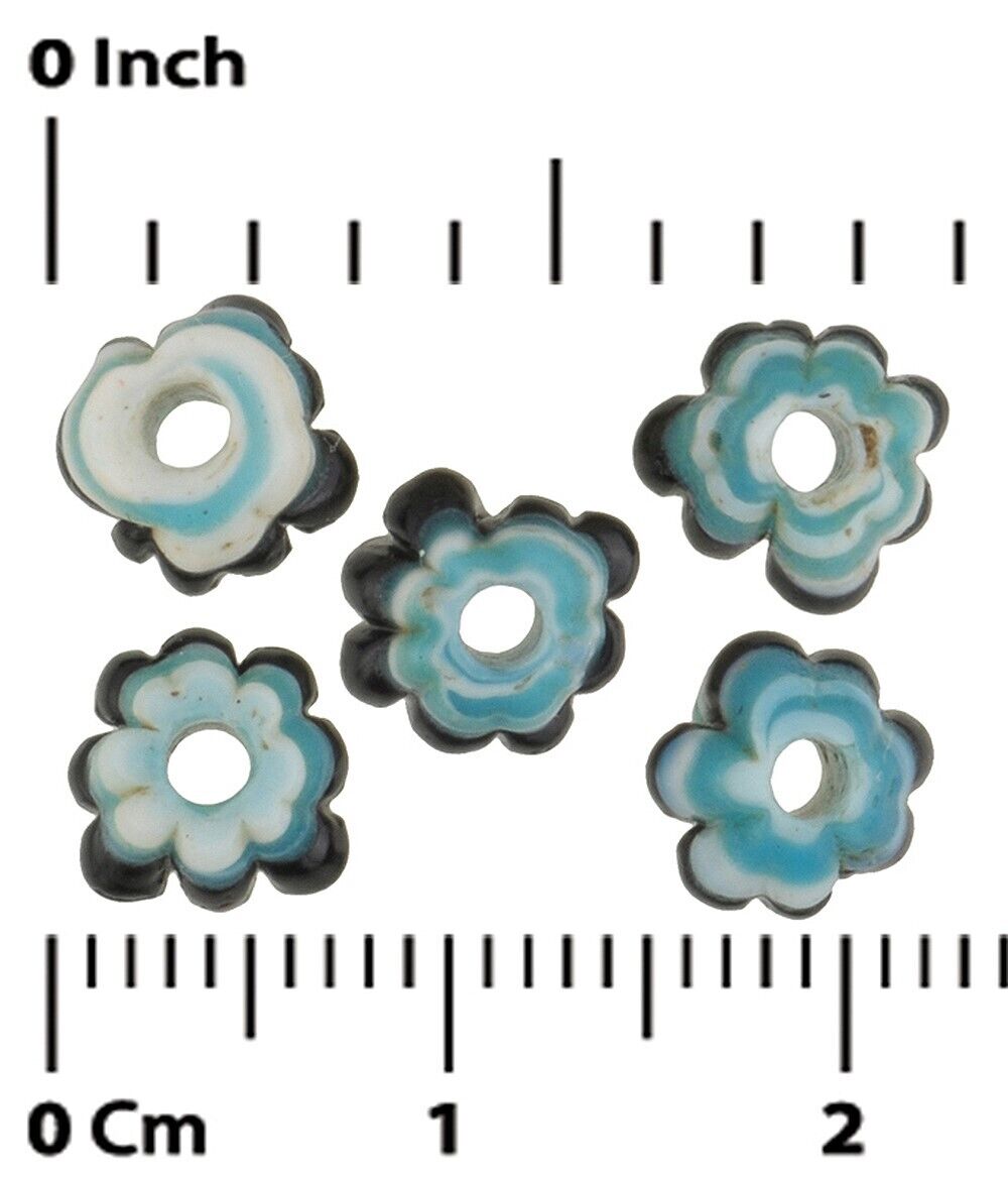 Perlas de vidrio antiguo Diente de perro Murano veneciano raro - Tribalgh