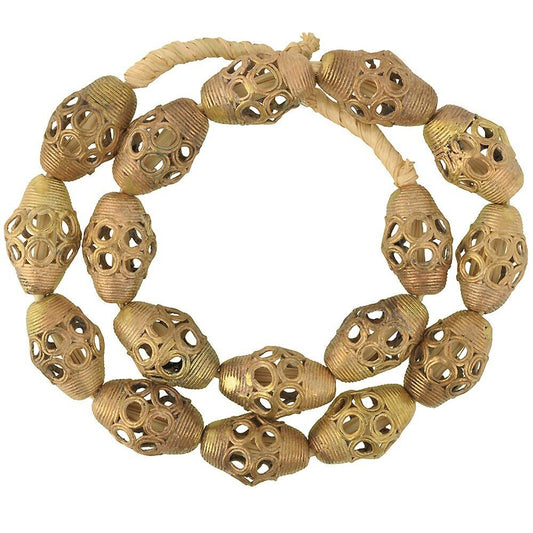 Handmade brass beads lost wax bronze casting Ghana Ashanti large - Tribalgh