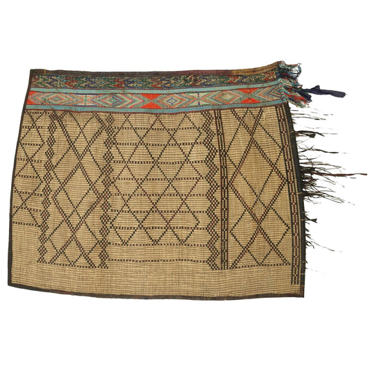 Grande tappeto Tuareg africano in pelle di paglia intrecciata Old Niger Mali Sahara desert - Tribalgh