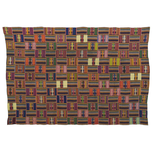 Nice old rare African kente Ewe Ghana hand woven cloth textile home decoration - Tribalgh