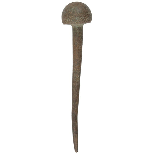 Vintage African Ghana Ashanti Akan Brass Bronze Hair Pin - Tribalgh