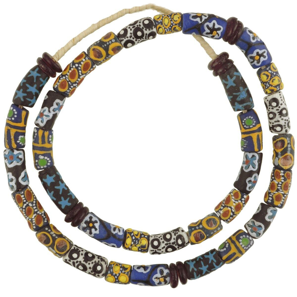 Handmade beads recycled glass powder Krobo African Ghana jewelry - Tribalgh